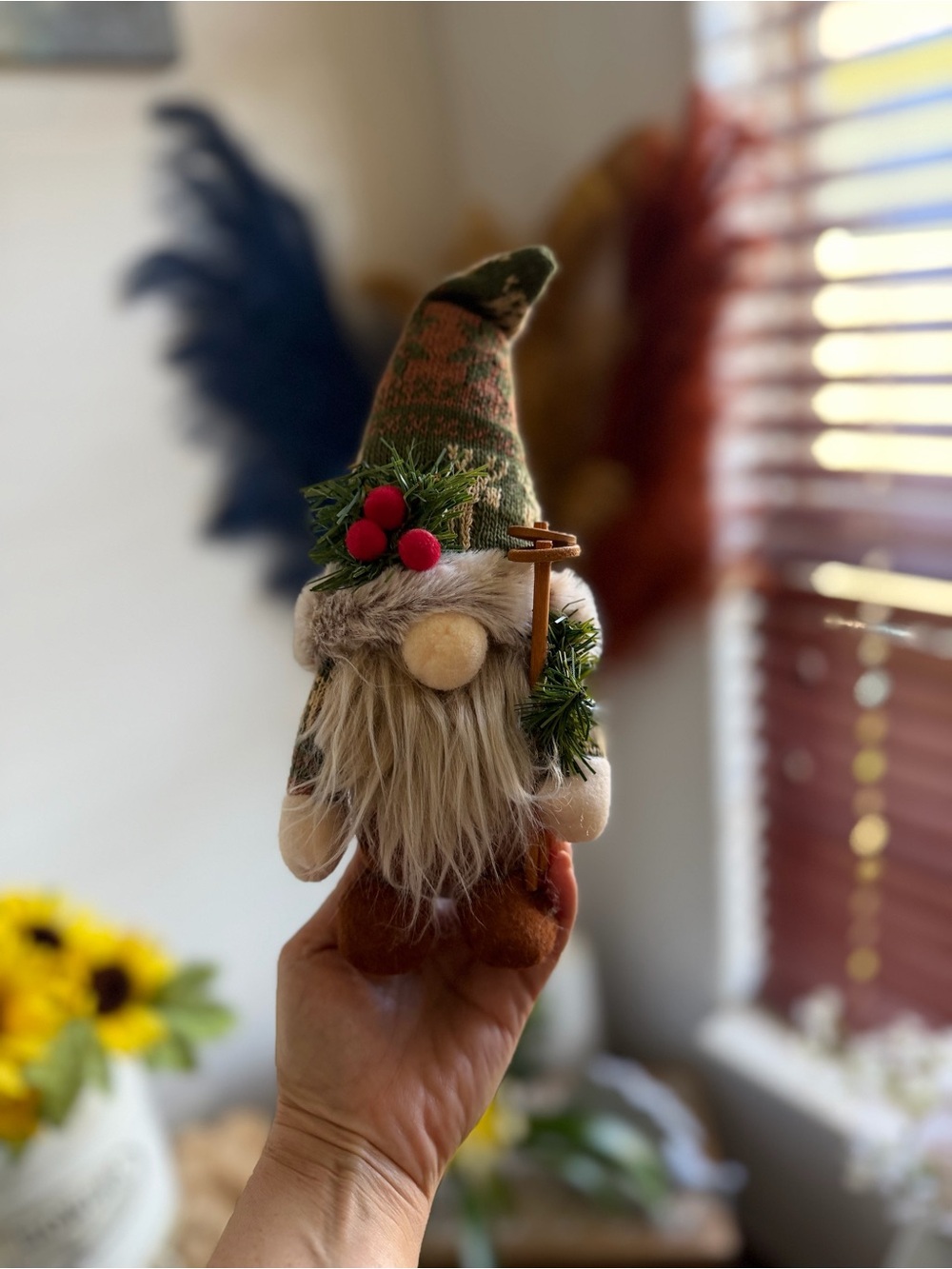 Holiday Gnome with Red Berry Accent